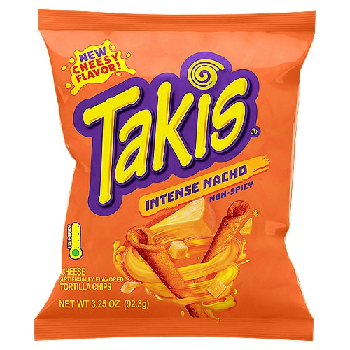 Takis Intense Nacho Rolls Bolsa de 3.25 oz Nacho Cheese Flavored Cheesy Tortilla Chips