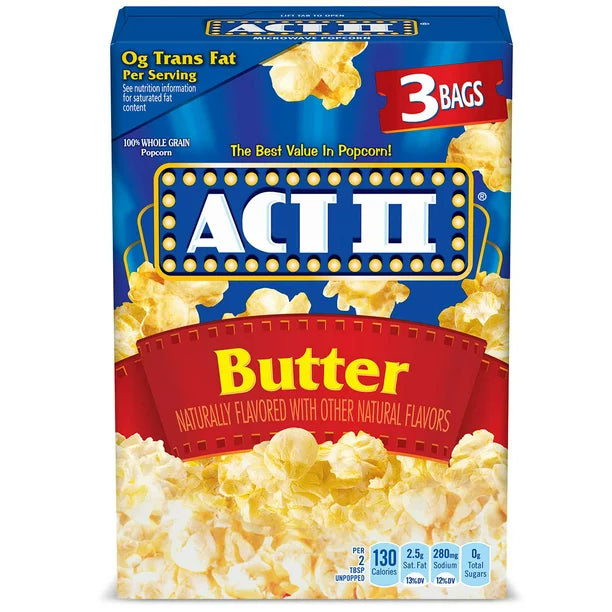 ACT II Butter Microwave Popcorn 2.75 oz 3 Count