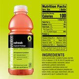 Refresco de agua con vitaminas, agua mejorada con electrolitos, mango tropical, botella de 20 onzas líquidas