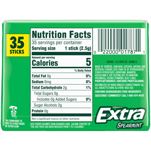Wrigley's Extra Spearmint Sugarfree Gum 35 count