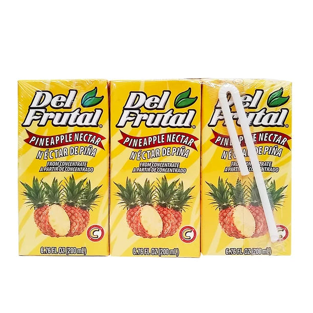 Del Frutal Pineapple Nectar 6.76 oz 3-Pack - Sabor Piña