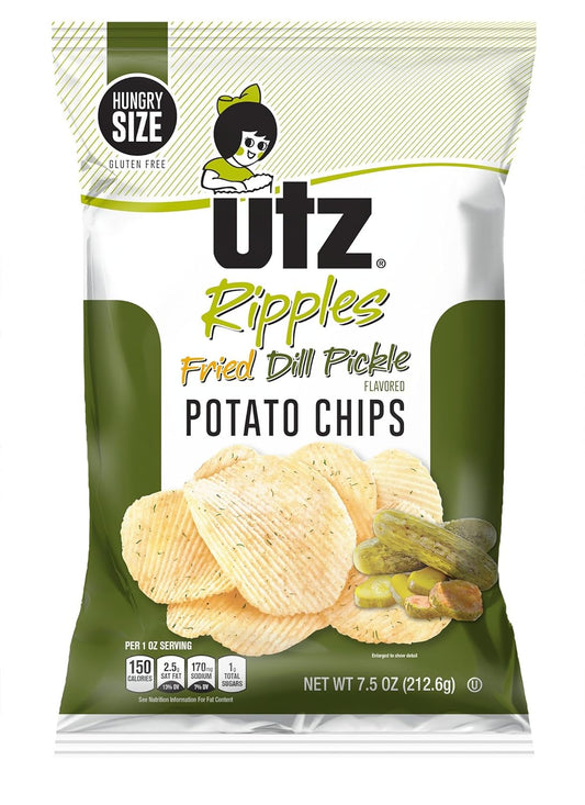 Patatas fritas Utz Ripples pepinillos encurtidos fritos 7.5 oz
