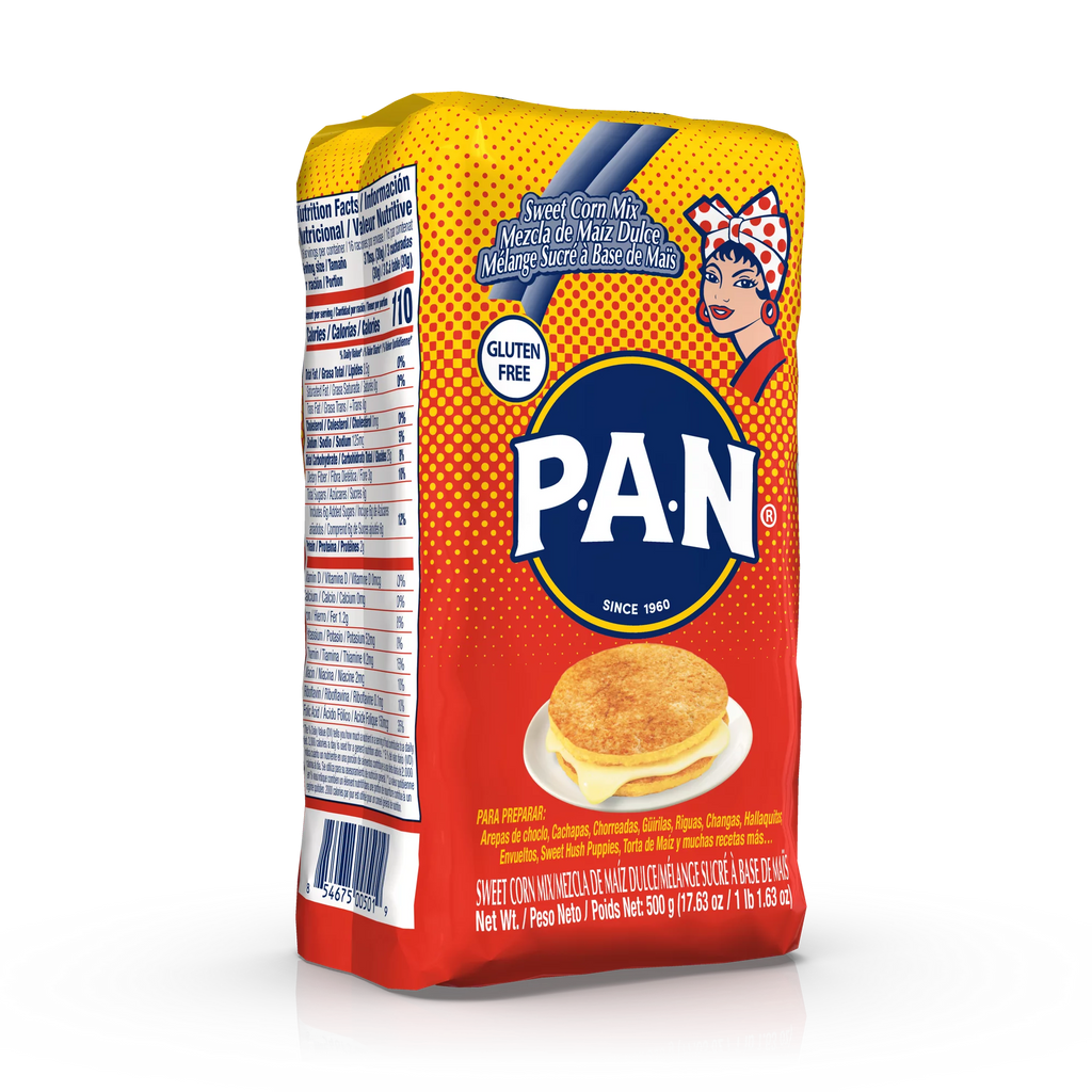 Harina Pan (sweet) Red 500g, Pre-Cooked Sweet Yellow Corn Flour for Arepas