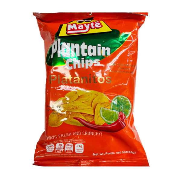 MAYTE Platanitos Chile y Limón | Chips de Plátano Chile y Limón 3.0 oz. / 85 gr.