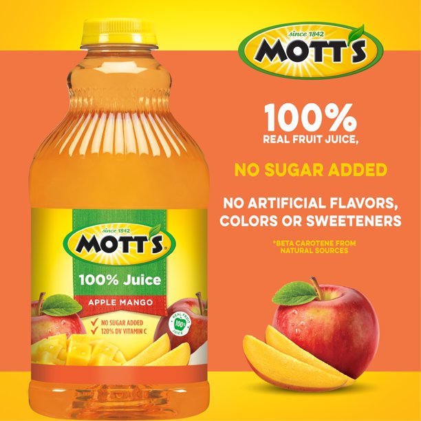 Mott's 100 % jugo de manzana y mango botella de 64 onzas líquidas