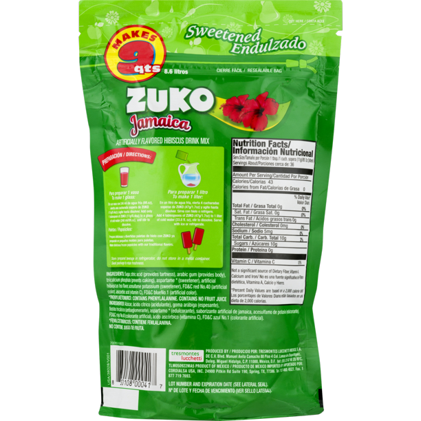 Zuko Bebida Mix Jamaica 14.1 Oz 1 Count