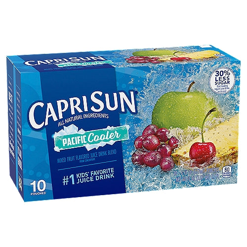 Capri Sun Pacific Cooler Caja de jugo de frutas mixtas Bolsas 10 ct Caja 6 fl oz