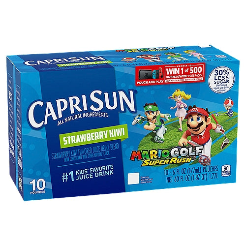 Capri Sun Strawberry Kiwi Juice Box Bolsas 10 ct Caja 6 fl oz Bolsas