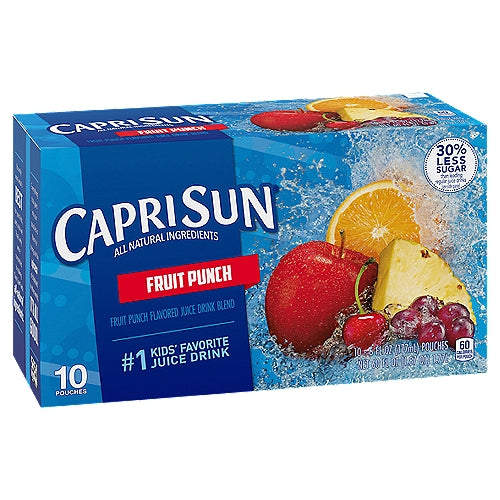 Capri Sun Fruit Punch Juice Box Bolsas 10 ct Caja 6 fl oz Bolsas