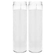 Brilux 2 Classic White Candles in Glass 8-INCHES Tall