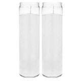 Brilux 2 Classic White Candles in Glass 8-INCHES Tall