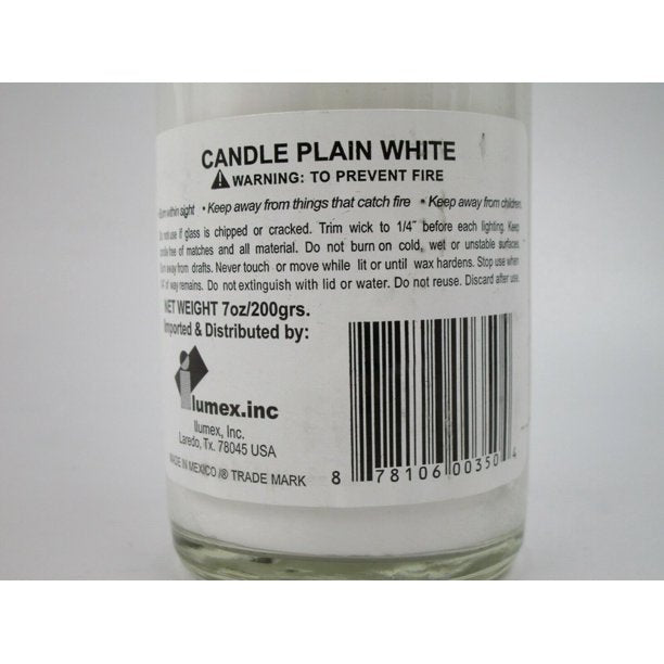 Brilux 2 Classic White Candles in Glass 8-INCHES Tall