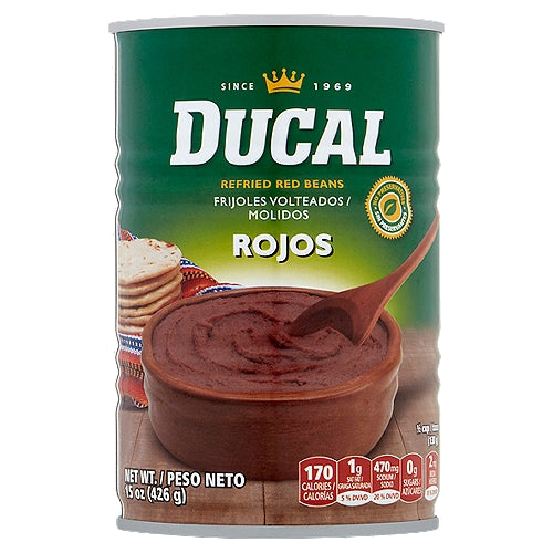 Ducal Beans Refried Red Beans 15 Oz
