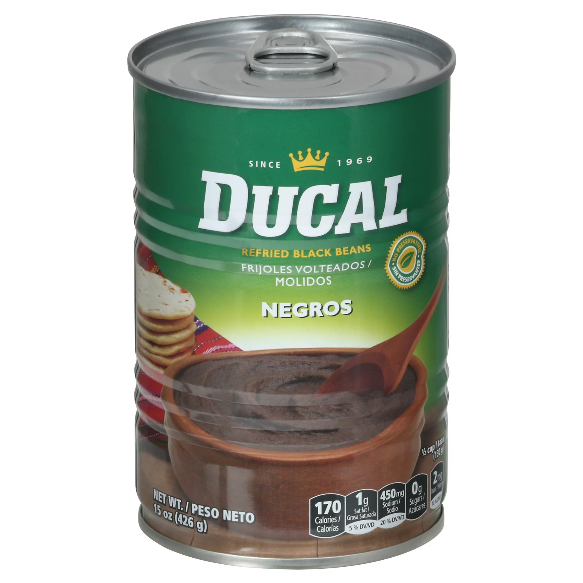 Goya Ducal Refried Beans Black 15 O