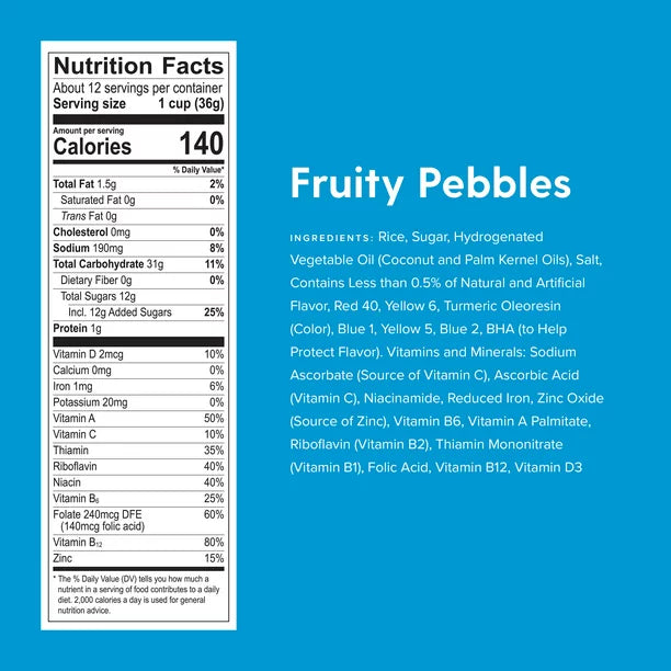 Post Fruity PEBBLES Desayuno Cereal Sin Gluten 10 Vitaminas y Minerales Desayuno Snacks Cereal de Arroz Endulzado 11 Oz