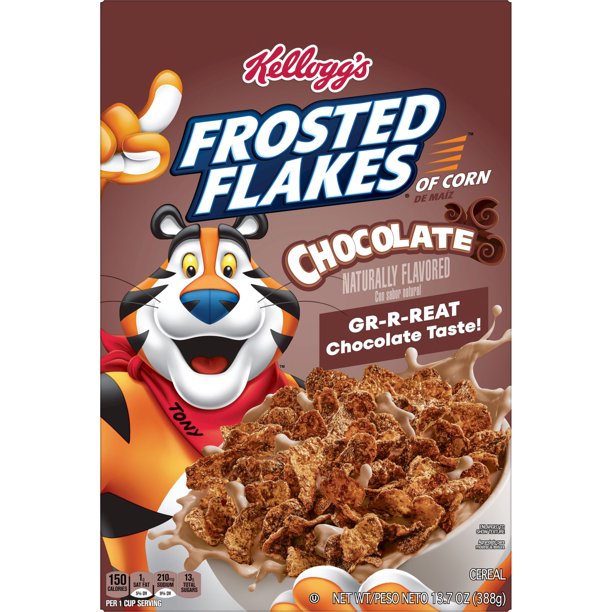 Kellogg's Frosted Flakes Cereal de desayuno frío de chocolate 13.7 oz
