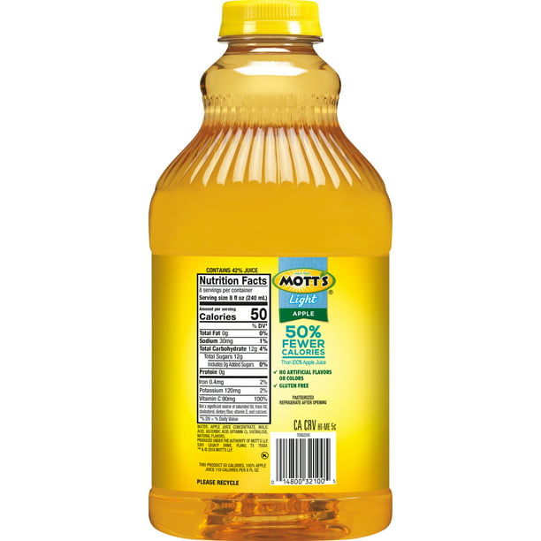 Mott's Apple Light Juice Drink botella de 64 fl oz