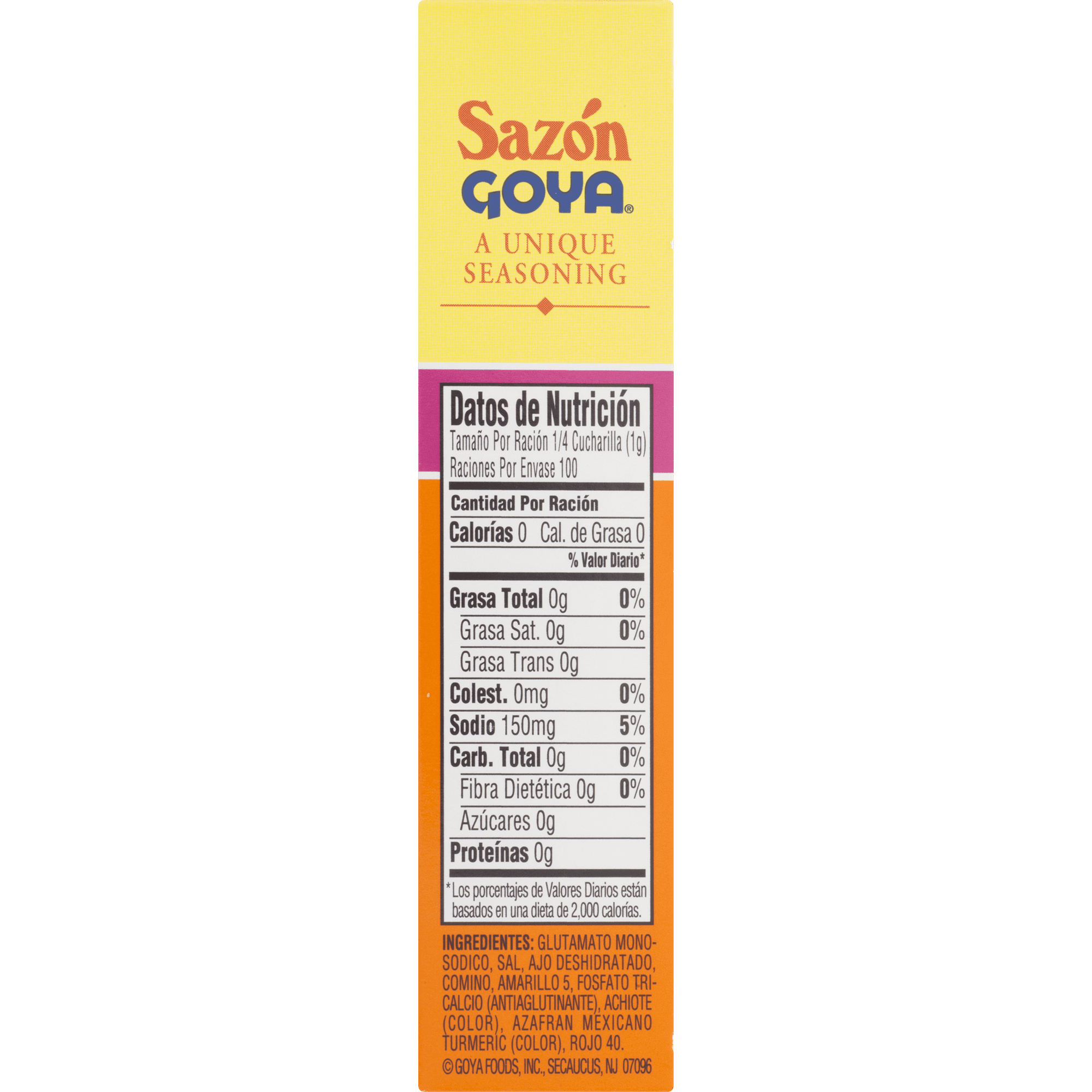 Goya Sazon Con Azafran Seasoning 3.52 Oz