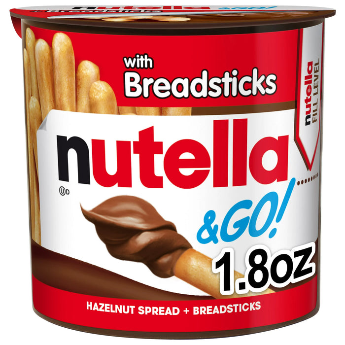 ¡Nutella y GO! Paquete de bocadillos de avellana y cacao con palitos de pan 1.8 oz
