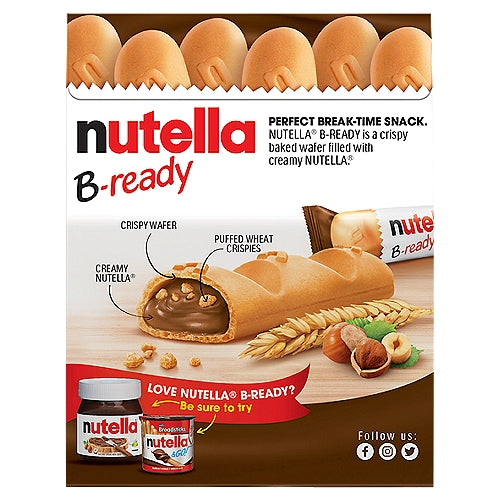 Ferrero Nutella B-ready Crispy Wafer Filled with Nutella 0.7 oz 6 count