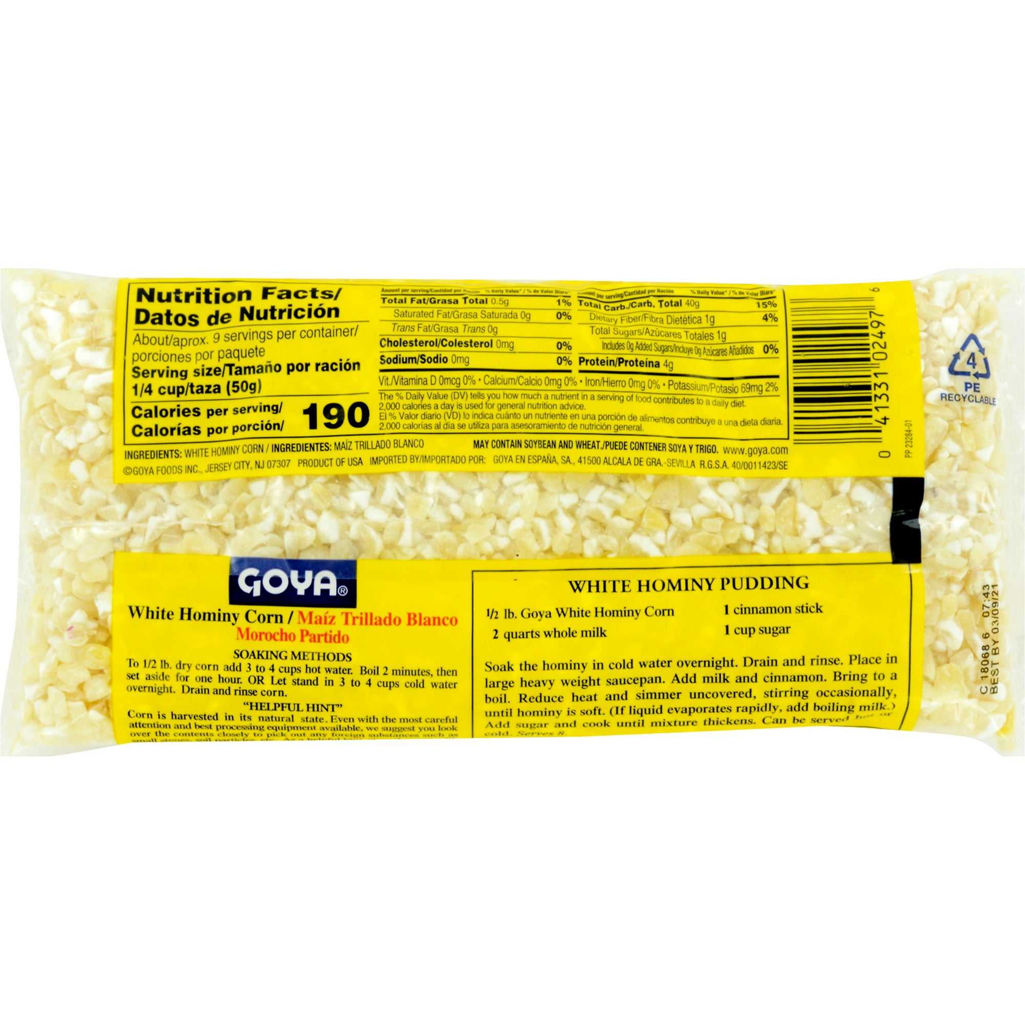 Goya White Hominy Corn 16 oz