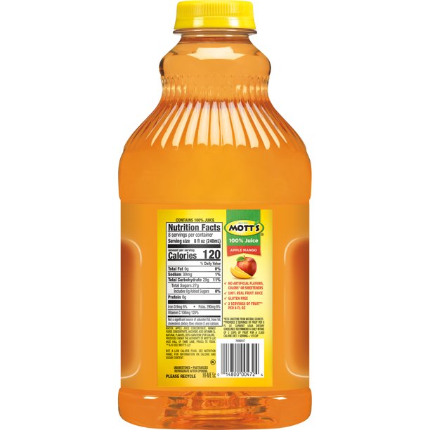 Mott's 100% Apple Mango Juice 64 fl oz bottle