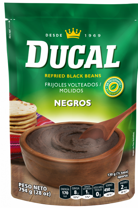 Frijoles Negros Refritos Ducal 28 oz