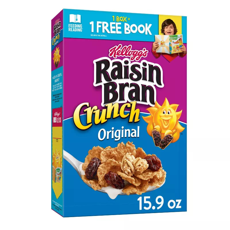 Kellogg's Raisin Bran Crunch Cereal de desayuno frío original 15.9 oz