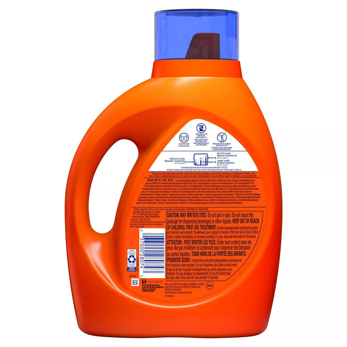 Tide Hygienic Clean Heavy 10x Duty Detergente líquido para ropa con aroma original 69 fl oz. 44 cargas HE compatibles