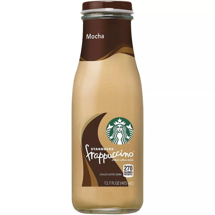 Bebida de café Starbucks Frappuccino Mocha - Botella de vidrio de 13.7 fl oz