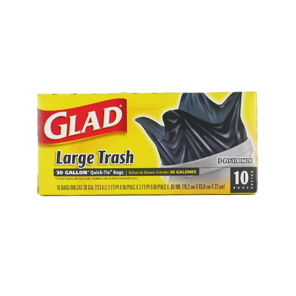 Glad Large Bags Quick Tie 30gallon 10ct Wholesale