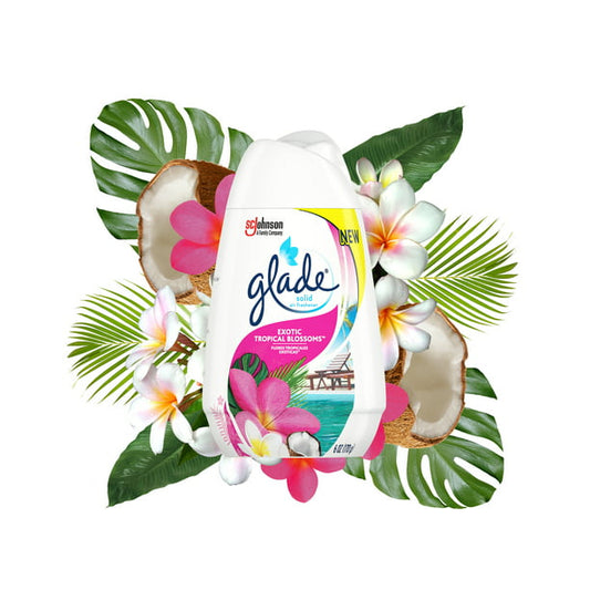 Glade Solid Gel Cone Exotic Tropical Blossoms Solid Gel Ambientador 6 Oz