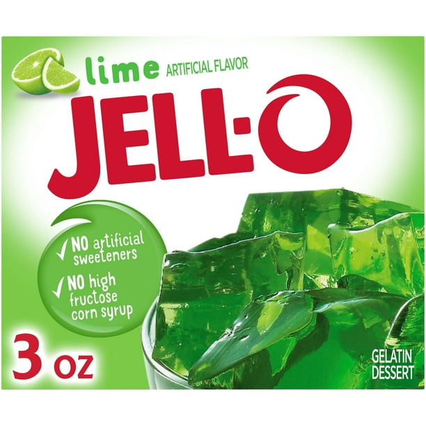 Jell-O Lime Gelatina Postre Mix Caja de 3 oz