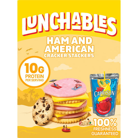 Lunchables Ham & American Cheese Cracker Stackers Kids Lunch Meal Kit 9.1 oz Box
