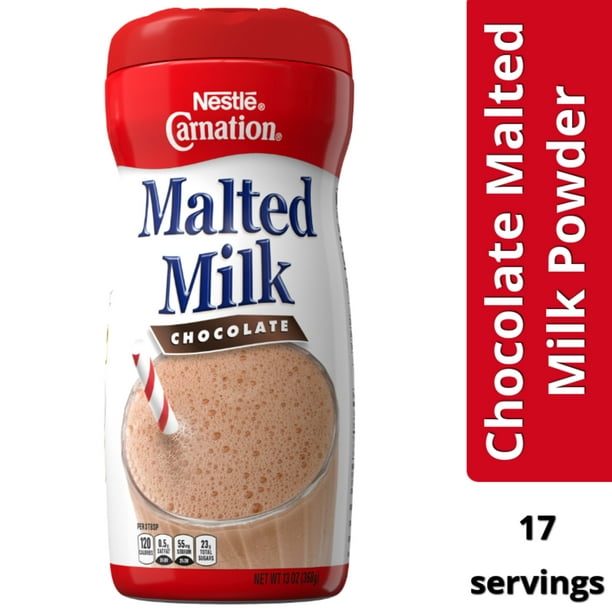 Nestle Carnation Chocolate Malted Milk Powder Mix lata de 13 oz