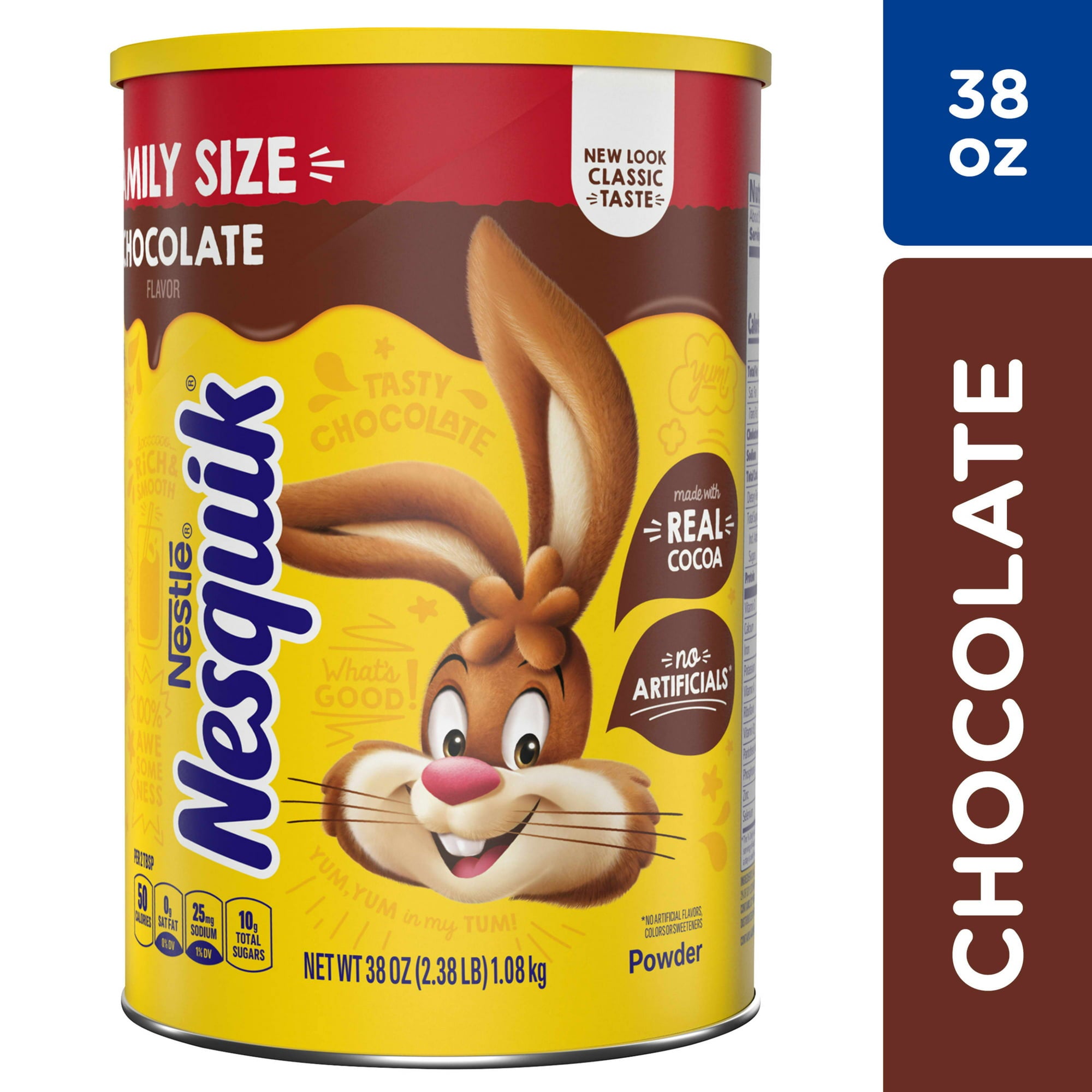 Nestle Nesquik Chocolate Flavor Powder Drink Mix Canister 38 oz Can