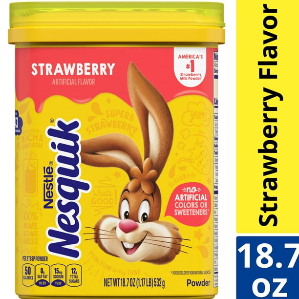Nestle Nesquik Strawberry Flavor Powder Drink Mix 18.7 oz