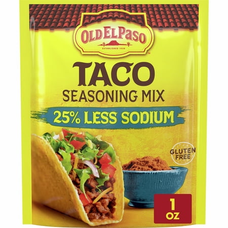 Condimento para tacos Old El Paso 25 % menos de sodio 1 oz.