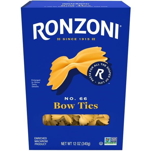 Ronzoni Pajaritas Pasta 12 oz Non-GMO Farfalle Pasta para todas las salsas