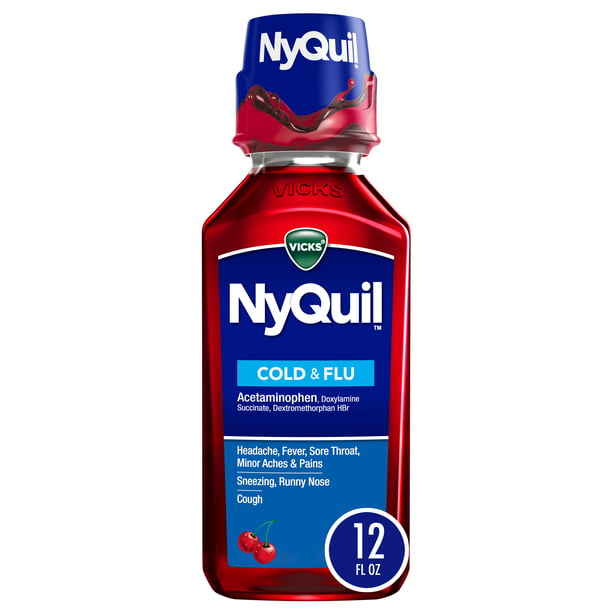VICKS NyQuil Cold & Flu Nighttime Relief Liquid 12 fl oz
