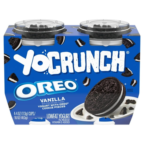 YoCrunch Low Fat Vanilla with OREO Yogurt 4 Oz. Cups 4 Count