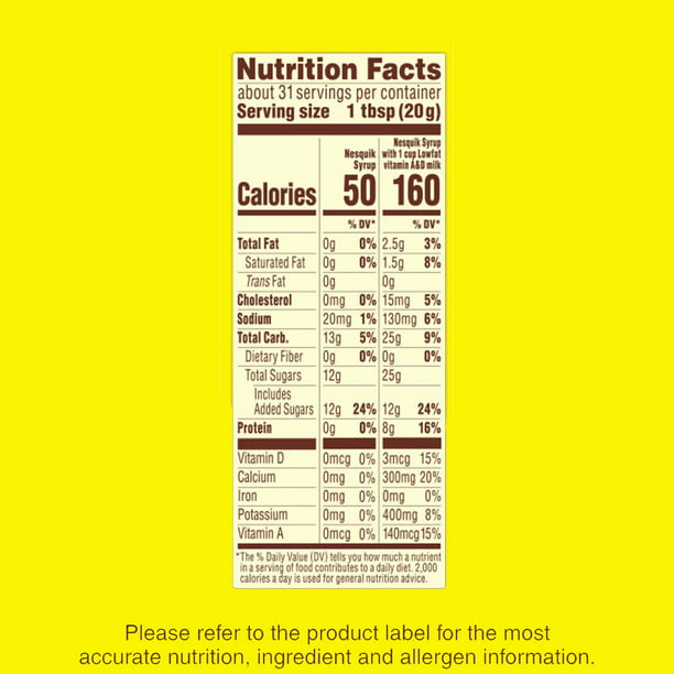 Nesquik Chocolate Flavored Syrup for Milk or Ice Cream 22 oz