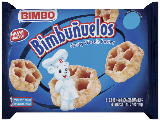 Bimbo Bimbunuelos Crispy Wheels Paquetes 3 unidades 6.9 oz 2.3 oz