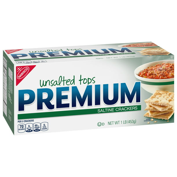 Galletas saladas premium sin sal Tops 16 oz