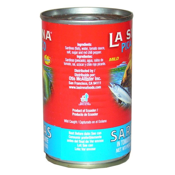 La Sirena Sardinas Pica Poco en Salsa de Tomate Ligeramente Picante 5.5oz