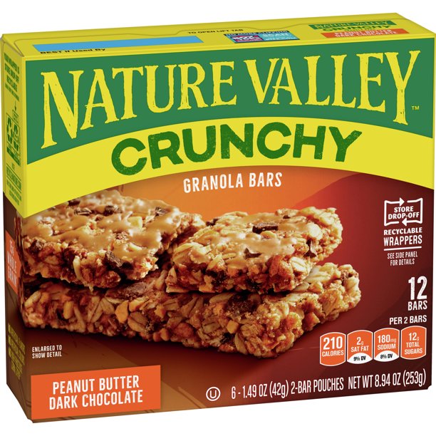 Nature Valley Crunchy Granola Bars Peanut Butter Dark Chocolate 12 bars