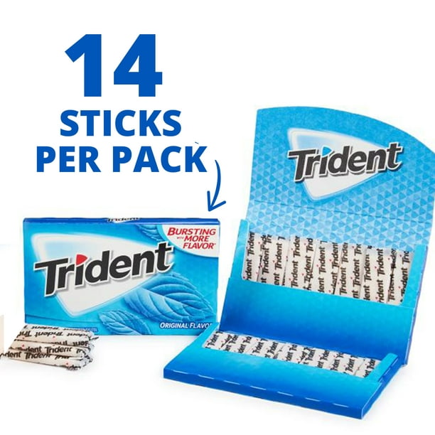 Paquete de 14 chicles sin azúcar con sabor original Trident