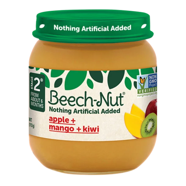 Beech-Nut Stage 2 Comida para bebés Manzana Mango y Kiwi Tarro de 4 oz