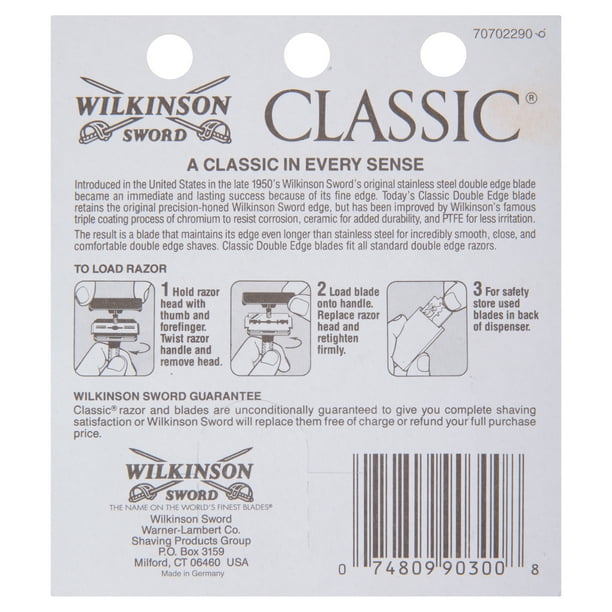 Wilkinson Sword - Cuchillas de afeitar de doble filo para hombre, 5 unidades (paquete de 1)