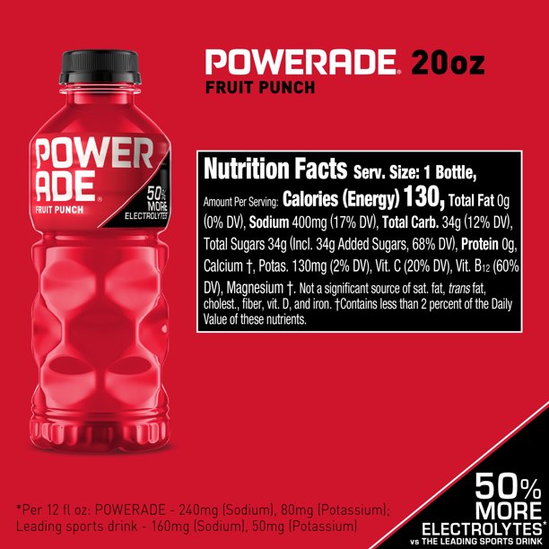 Powerade Electrolyte Enhanced Fruit Punch Sport Drink 20 fl oz Bottle